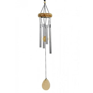 Windchime four chimes with natural wood 14cm
