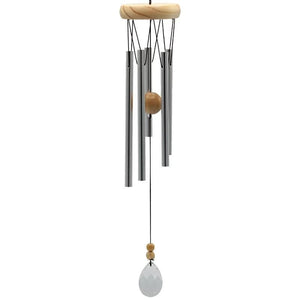 Windchime round five chimes natural wood 48cm