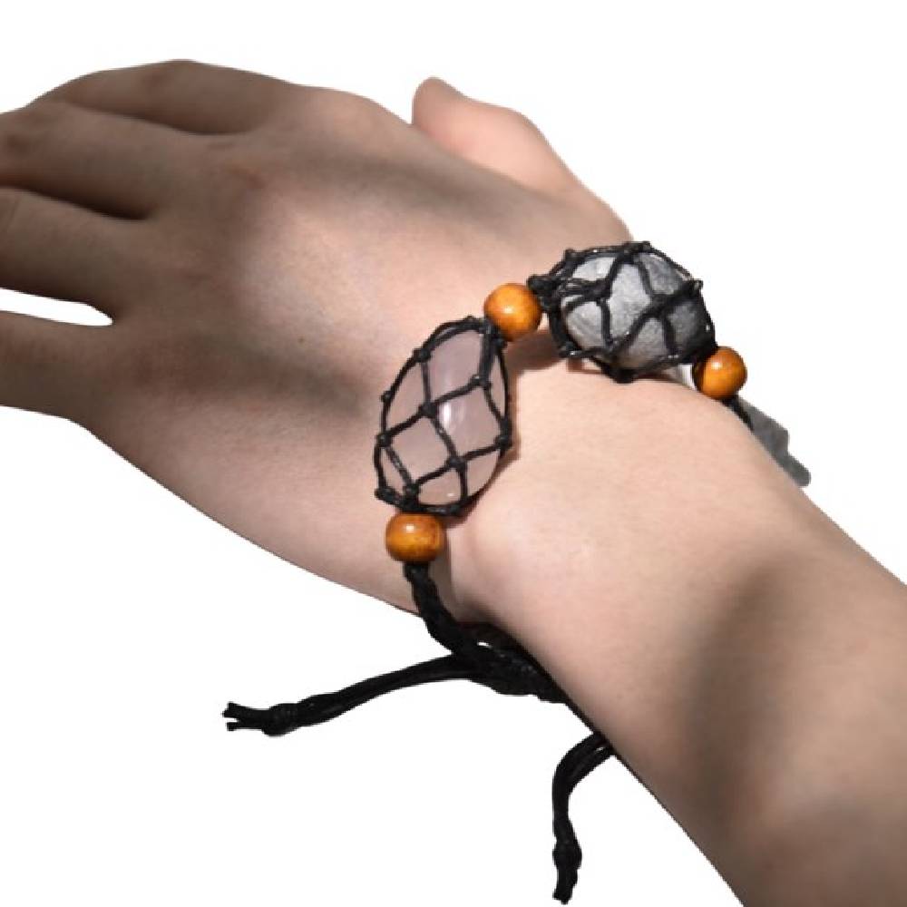 Pīta regulējama rokassprādze akmeņiem