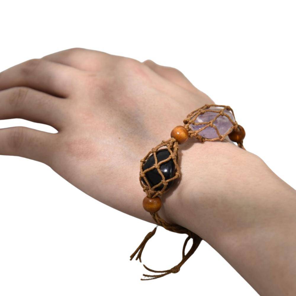 Pīta regulējama rokassprādze akmeņiem