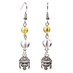 Load image into Gallery viewer, Stone earrings Citrine &amp; Rock Crystal with Buddha
