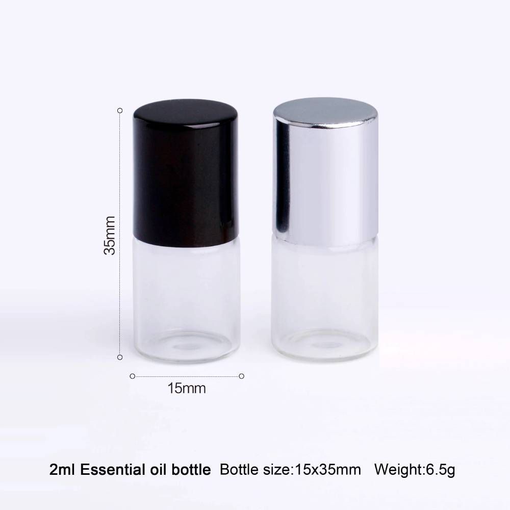 Stikla pudele ar metāla rullīti 2ml / 35mm x 15mm / 6.5gr