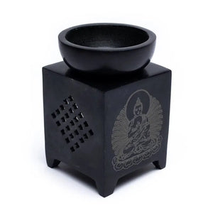 Oil burner soapstone Buddha 11cm