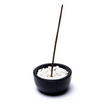 Load image into Gallery viewer, Incense stick bowl black soapstone + white pebbles
