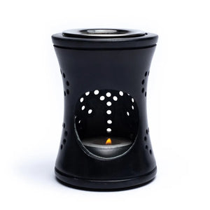 Incense & oil burner soapstone black