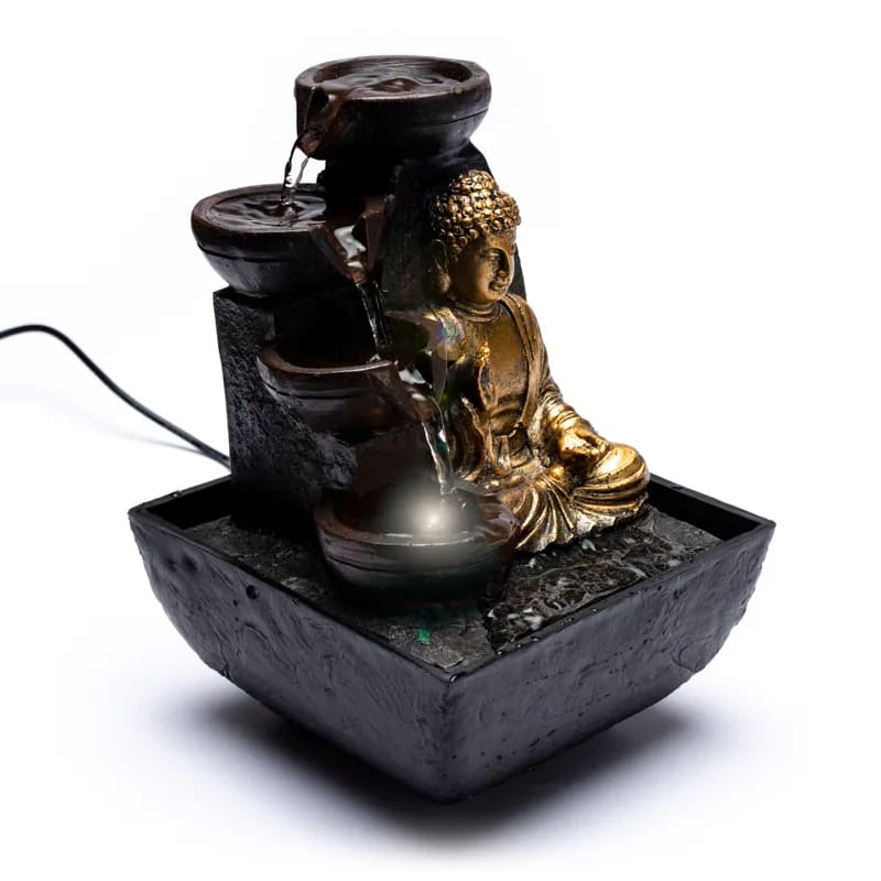 Water fountain Buddha 13.3x13.3x17.3cm