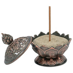 Load image into Gallery viewer, Incense burner metal Lotus 7.8x6.9x6.9cm
