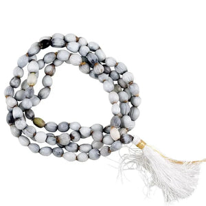 Mala vaijayanti seed 108 beads with white tassel