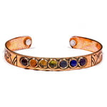 Load image into Gallery viewer, Bracelet with 7 Chakra minerals magnetic copper 10mm
