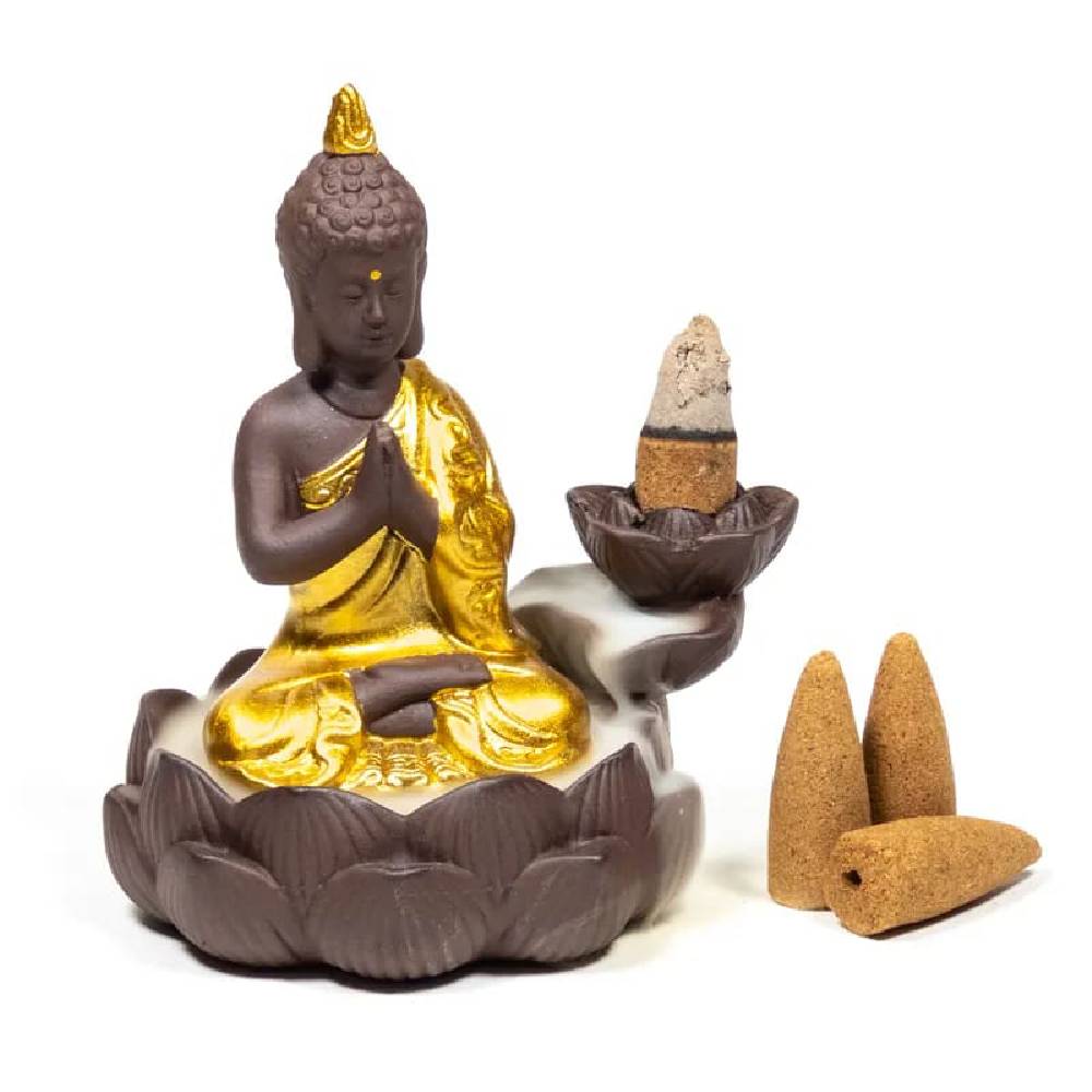 Backflow incence burner Buddha 12x10x9cm
 