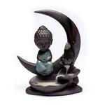 Load image into Gallery viewer, Backflow incence burner Buddha on Moon 16.5x13x6cm
