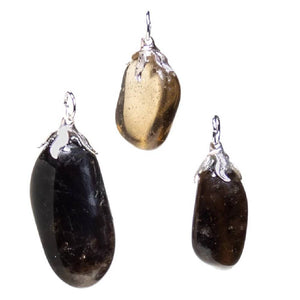 Gemstone pendant smoky quartz 1.5cm - 3cm