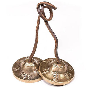 Tingsha meditation cymbals Om Mani Padme Hum 290gr, 7.2cm