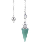 Ielādēt attēlu galerijas skatītājā, Svārsts Aventurīns / Zaļais Aventurīns / Green Aventurine Conical Pendant Healing Crystal
