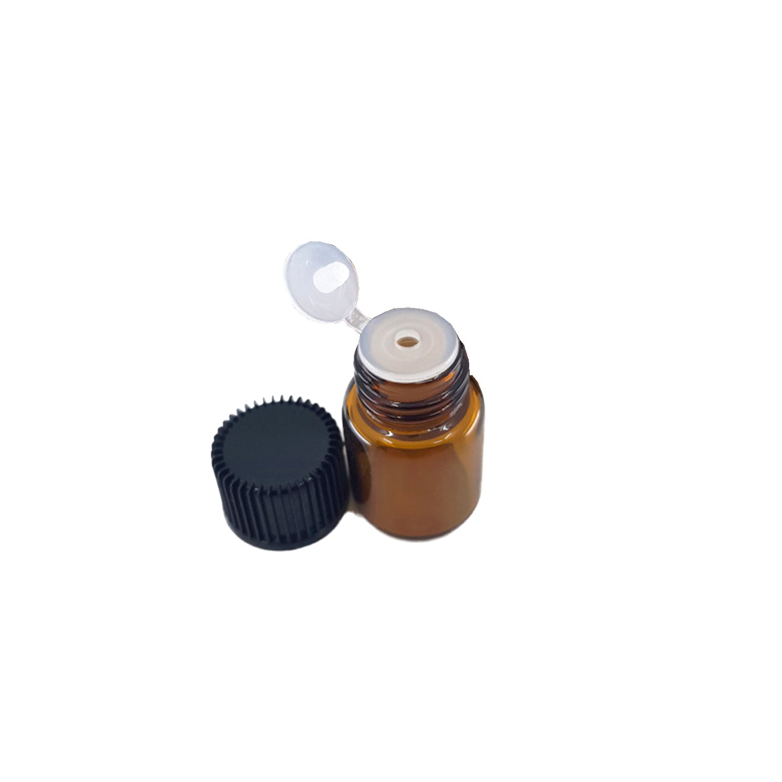 Glass bottle with resealable dropper cap 1-3ml