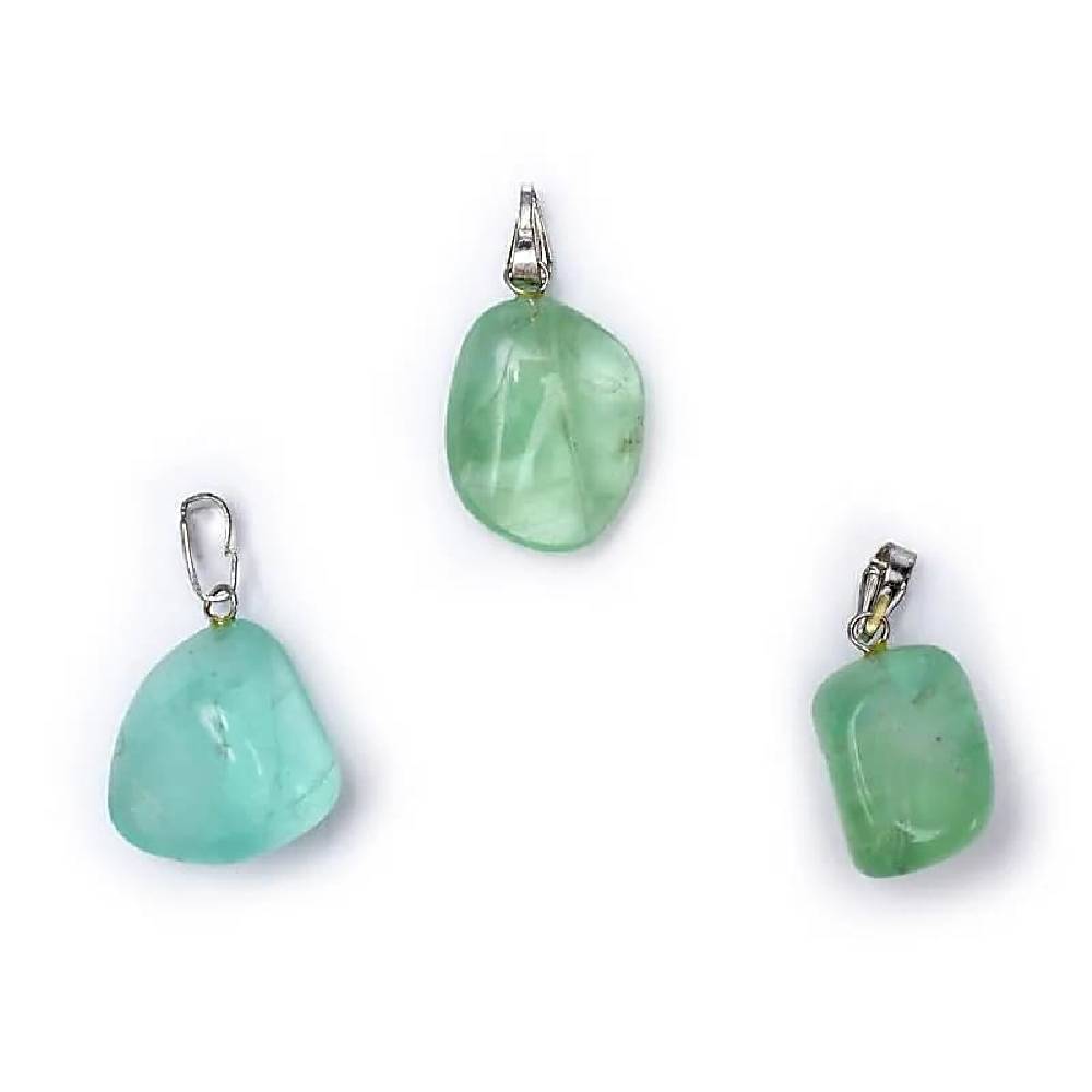 Green fluorite gemstone pendant pin drilled 1.5cm - 3cm
