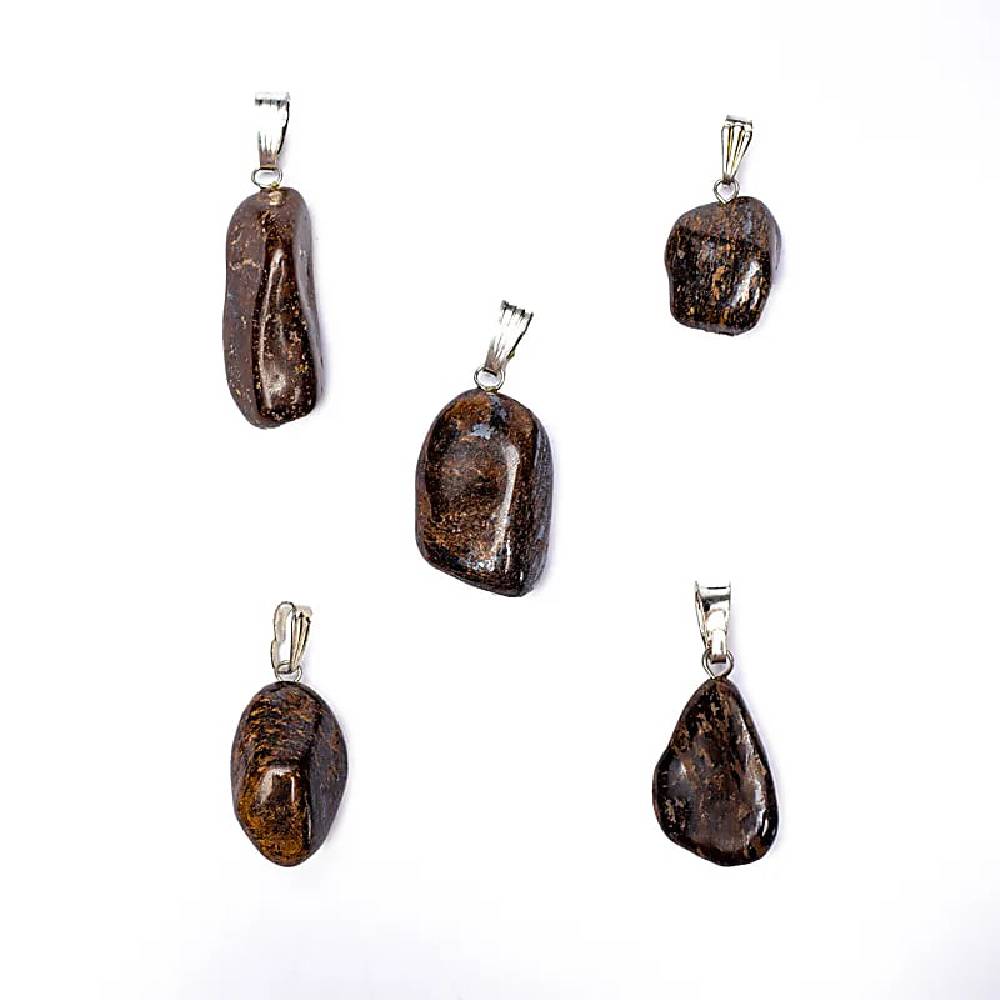 Bronzite gemstone pendant pin drilled 1.5cm - 3cm