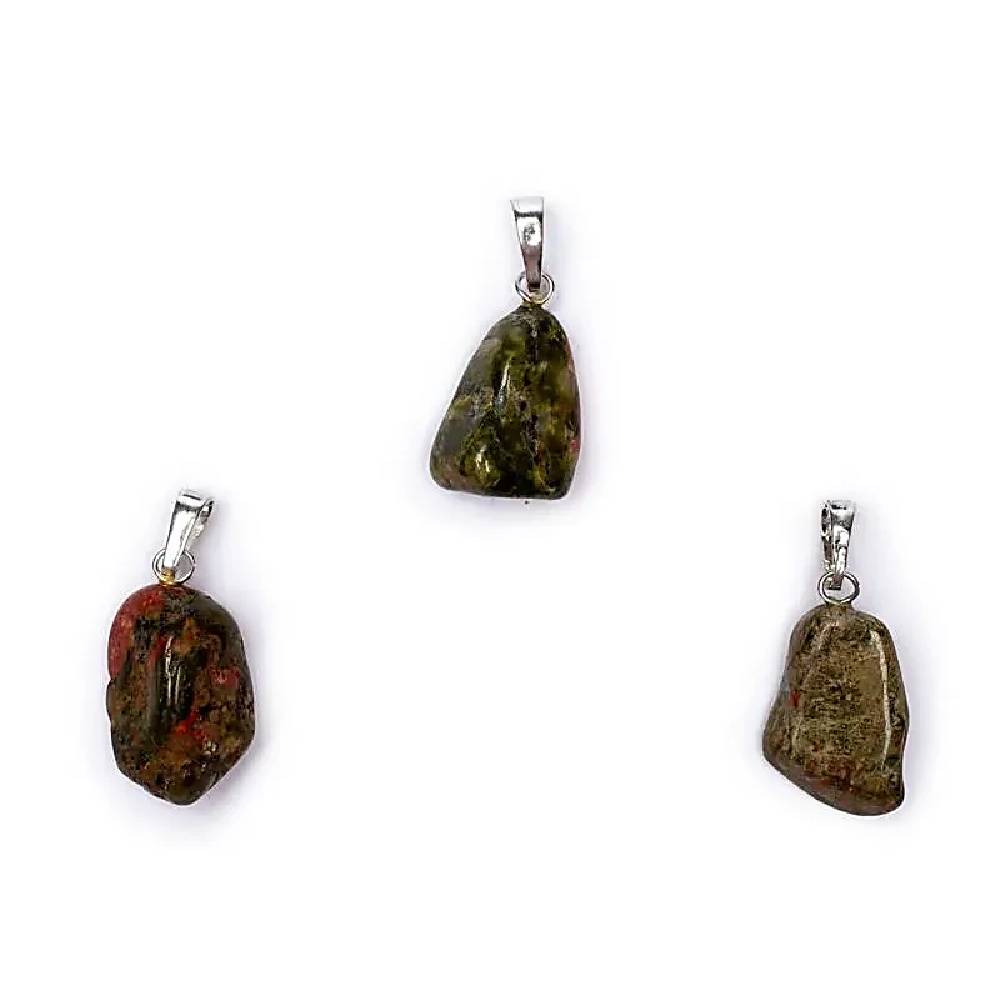 Kulons Pin Drilled Unakīts / Unakite 1.5cm - 3cm