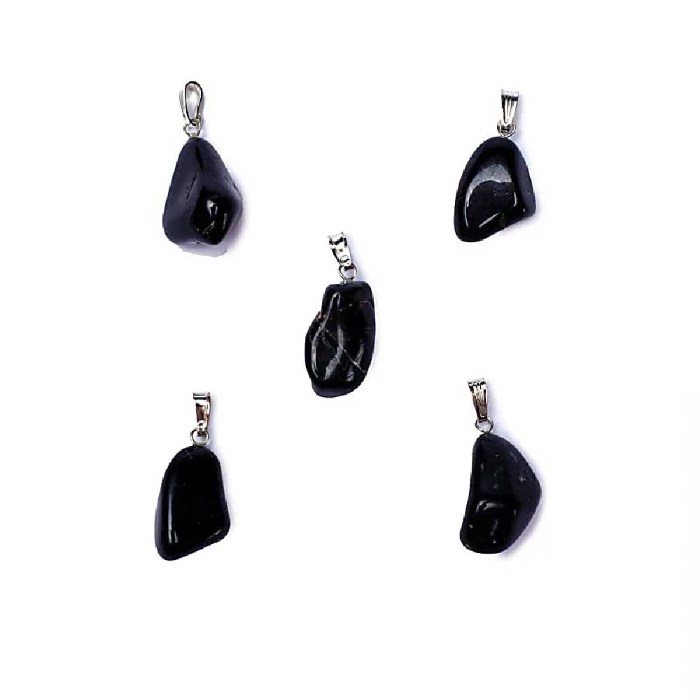 Kulons Pin Drilled Onikss / Melnais Onikss / Black Onyx 1.5cm - 3cm