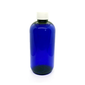 Blue plastic bottle with cap 250ml