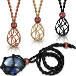 Ielādēt attēlu galerijas skatītājā, Pītais un regulējamais kulons akmeņiem
