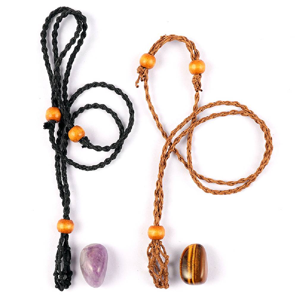 Pītais un regulējamais kulons akmeņiem