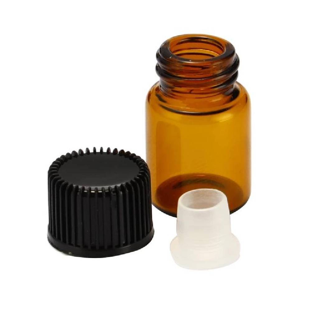 Glass bottle with resealable dropper cap 1-3ml