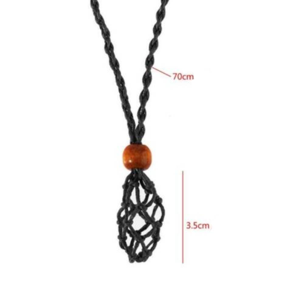 Pītais un regulējamais kulons akmeņiem