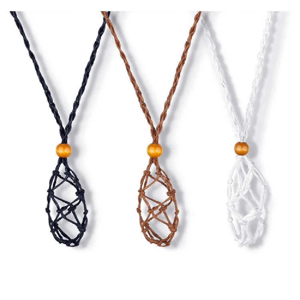 Pītais un regulējamais kulons akmeņiem