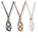 Ielādēt attēlu galerijas skatītājā, Pītais un regulējamais kulons akmeņiem
