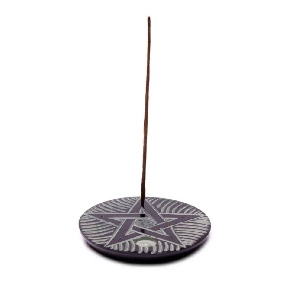 Incense burner Pentangle for sticks/cones soapstone Ø10cm