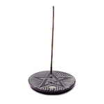 Load image into Gallery viewer, Incense burner Pentangle for sticks/cones soapstone Ø10cm
