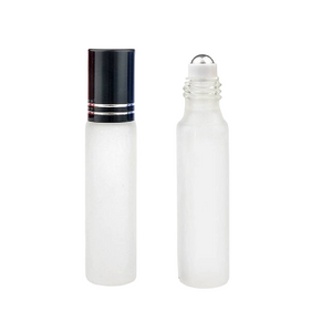 Glass bottle with metal roller and cap 5-10ml