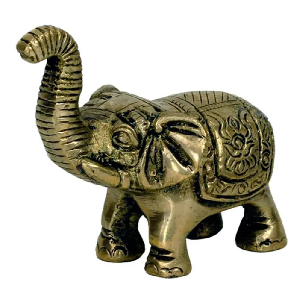 Mini statuette Elephant brass 7x7.5cm