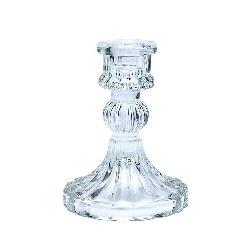 Glass candle holder for dinner candle Ø2cm
