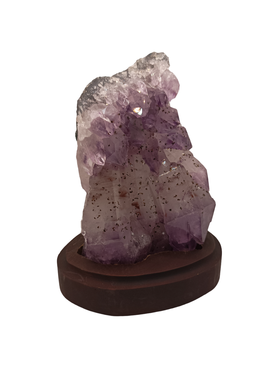 Neapstrādāts Akmens Ametists / Ametista Drūza ar Koka Paliktni / Amethyst 500-700gr