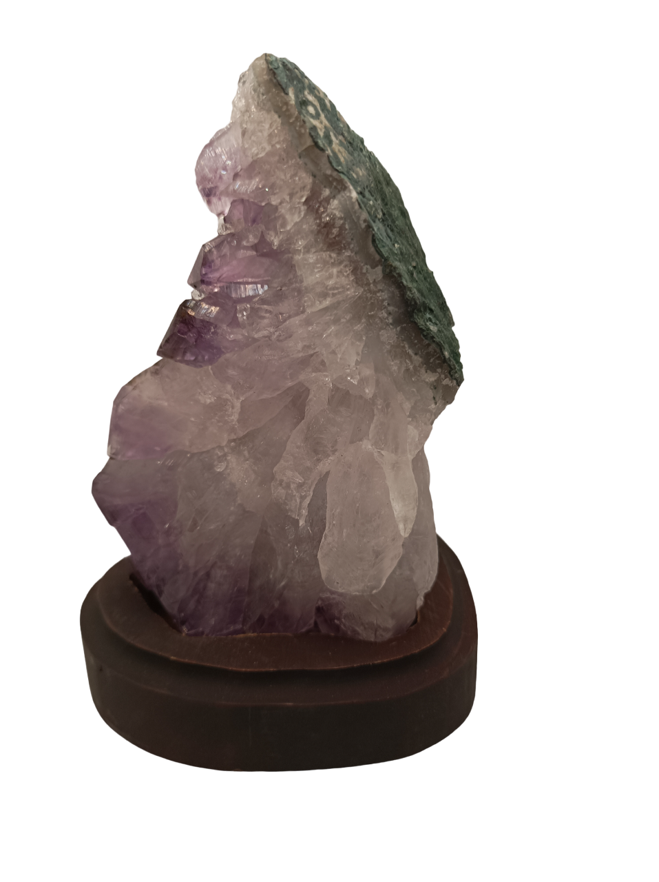 Neapstrādāts Akmens Ametists / Ametista Drūza ar Koka Paliktni / Amethyst 500-700gr
