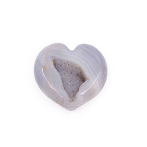 Akmens Ahāts / Agate Geode Heart Worry Stone 45-55cm
