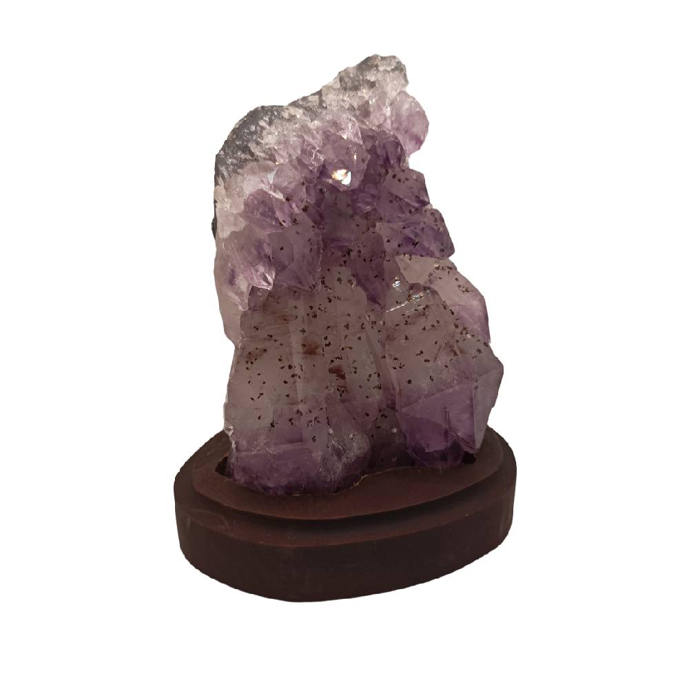 Neapstrādāts Akmens Ametists / Ametista Drūza ar Koka Paliktni / Amethyst 500-700gr