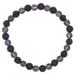 Load image into Gallery viewer, Stone Bracelet Lava &amp; Amethyst 6mm
