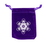 Ielādēt attēlu galerijas skatītājā, Samta Maisiņš Metatron Cube / Secred Geometry 7x9cm
