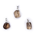 Load image into Gallery viewer, Smoky quartz gemstone pendant pin drilled cap 1.5cm - 3cm
