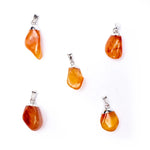 Load image into Gallery viewer, Carnelian gemstone pendant pin drilled cap 10-25mm - 1gab
