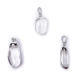 Load image into Gallery viewer, Rock crystal gemstone pendant pin drilled cap 1.5cm - 3cm

