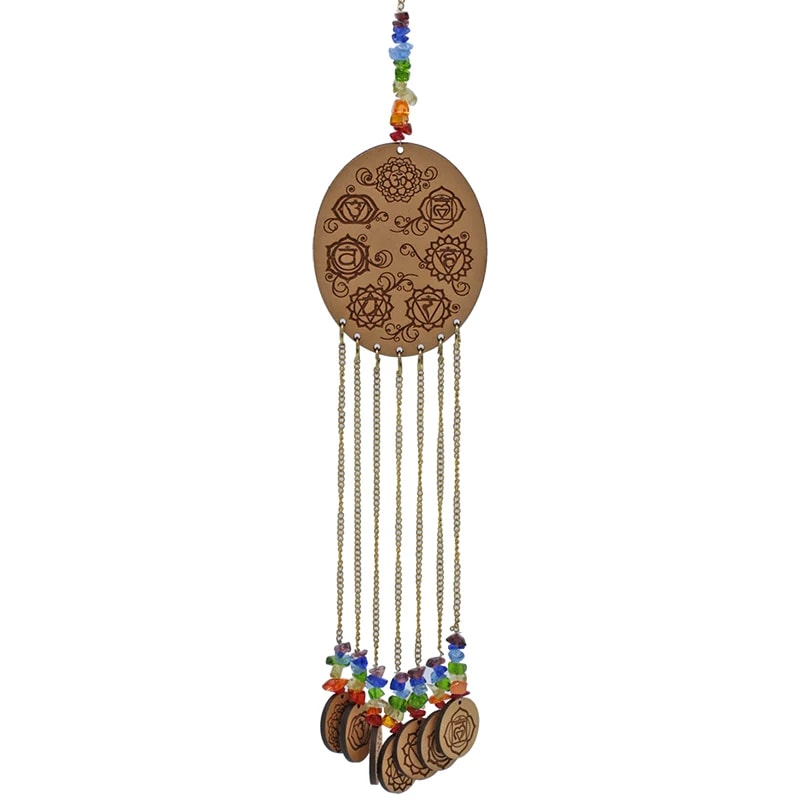 Vēja Zvani Feng Shui Wooden Wind Chimes 7 Chakra