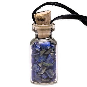 Stikla Pudelīte Lazurīts / Lapis Lazuli 3.6cm