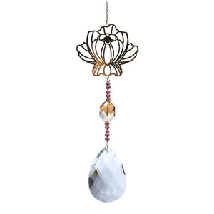 Lotus crystal string & rainbow drop white 30cm