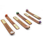 Load image into Gallery viewer, Wooden Incense Holder with Natural Stones
