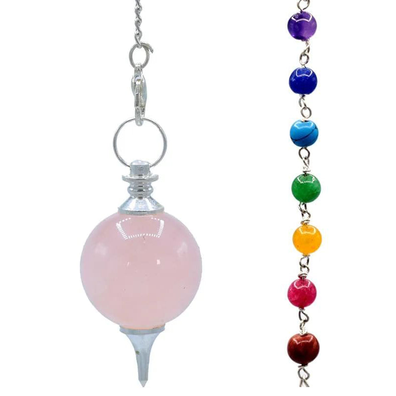Pendulum Rose Quartz & Chakra chain