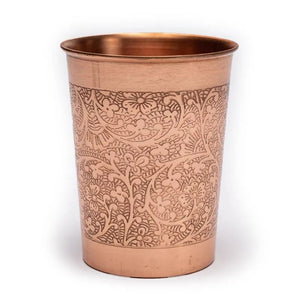 Copper cup floral design etched 250ml
